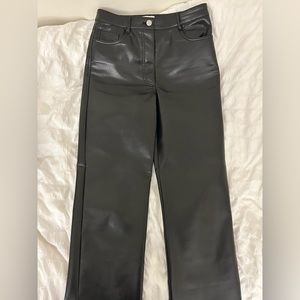 Aritzia Wilfred Melina Black Leather Pants Size 6